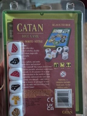 💙 CATAN Dice Game - Red & White Dice Travel Edition